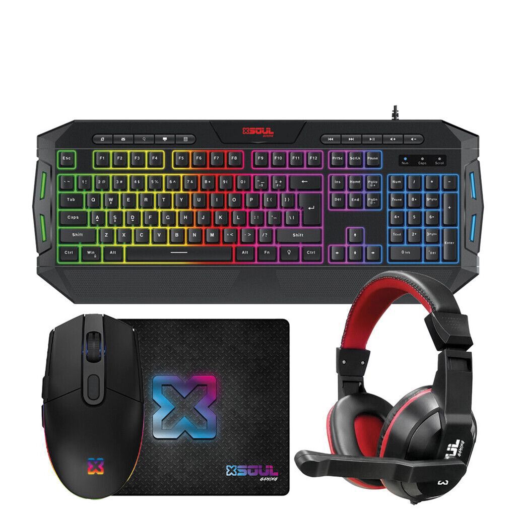 Kit Teclado Gamer Mouse + Vincha + Pad Marca Soul -- PROMO
