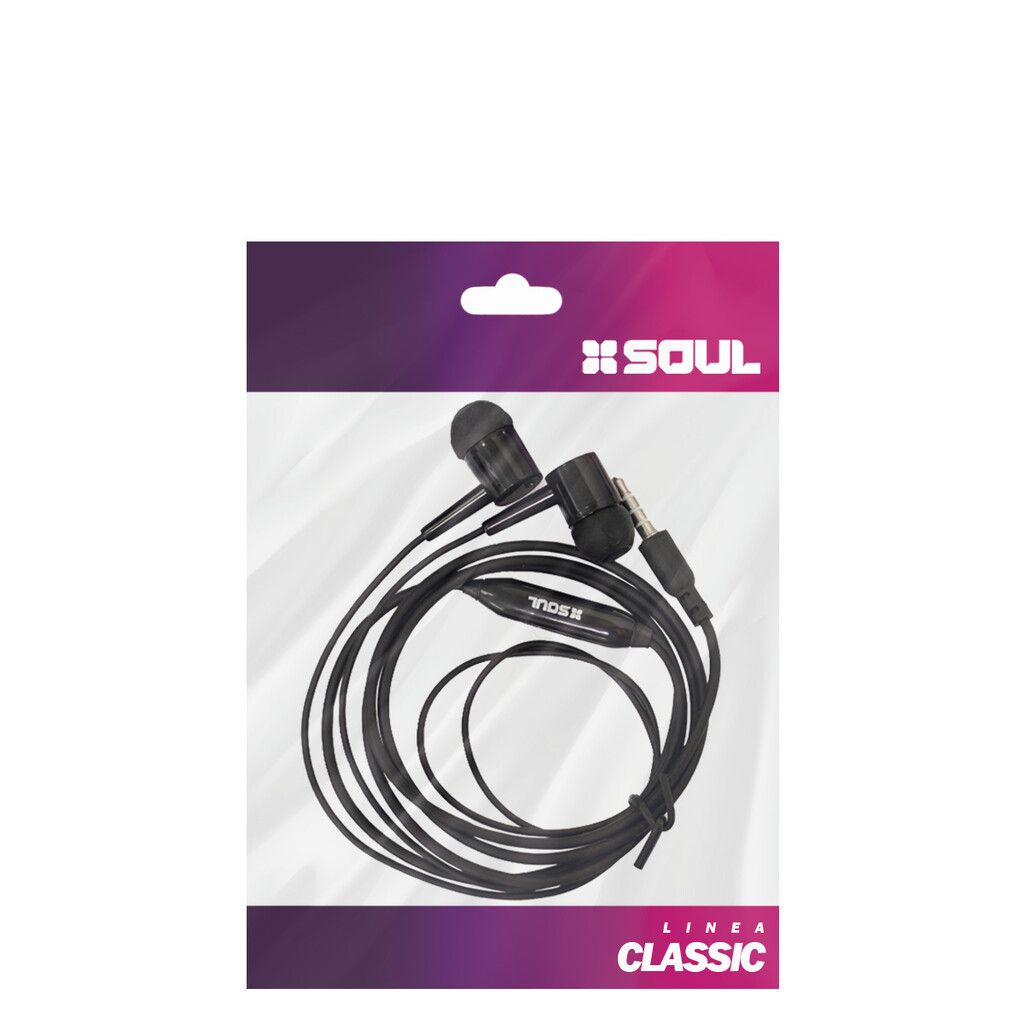 Manos Libres S49 In-Ea rC/ Volumen NEGRO Marca SOUL