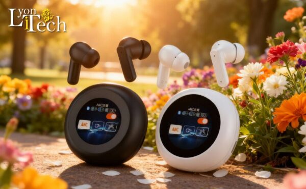 Earbuds Bluetooth C/ Base Pantalla - ANC - Comandos IA- LYONiTECH