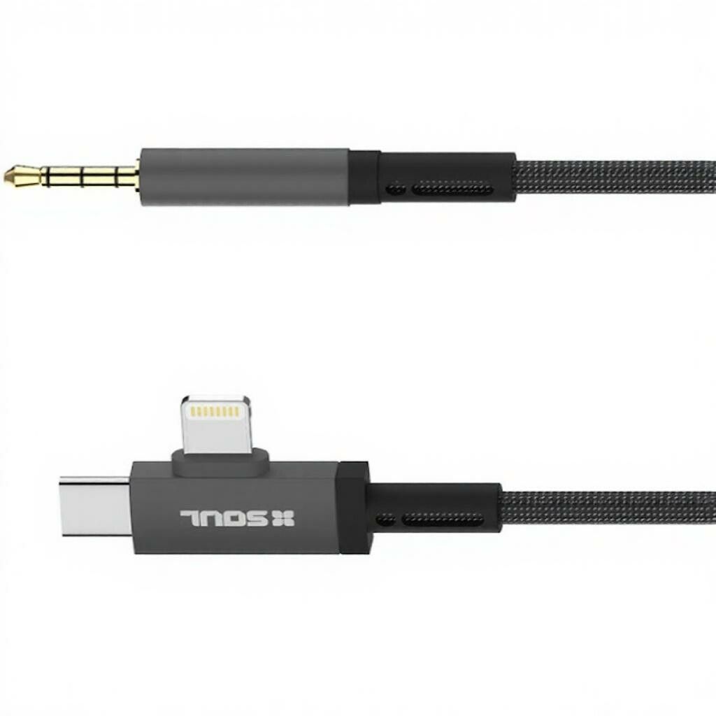 Adaptador Audio USB-C + Lightning A 3.5 SOUL
