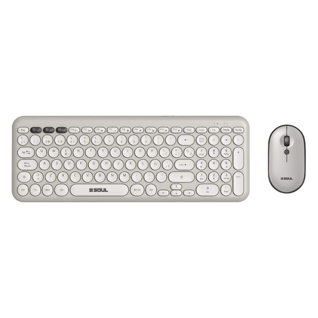 Kit Teclado + Mouse SOUL Office CW250 Blanco/Gris