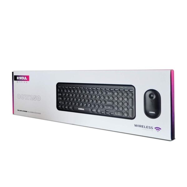 Kit Teclado + Mouse SOUL Office CW250 Blanco/Gris