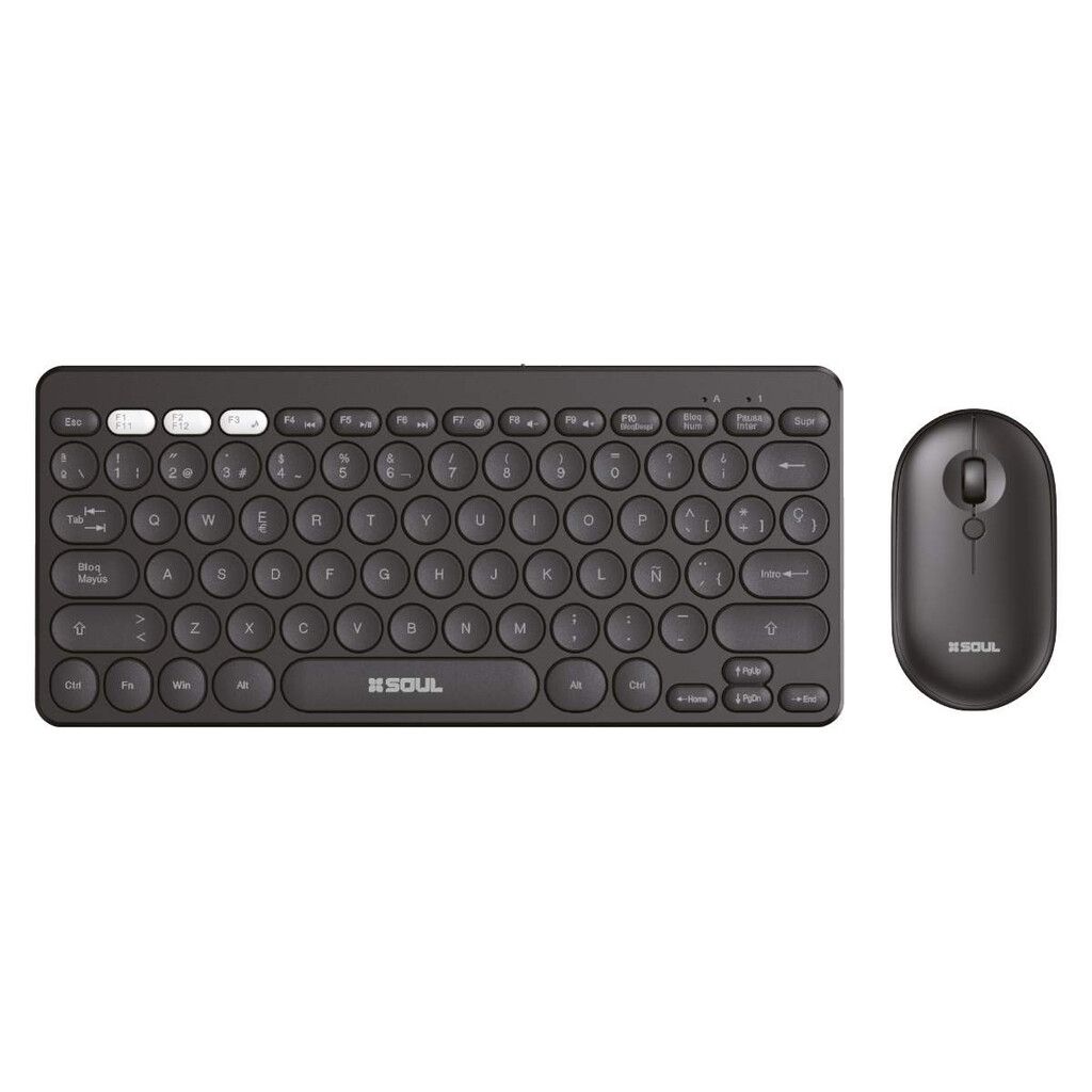 Kit Teclado 80% + Mouse SOUL Office CW200 Negro