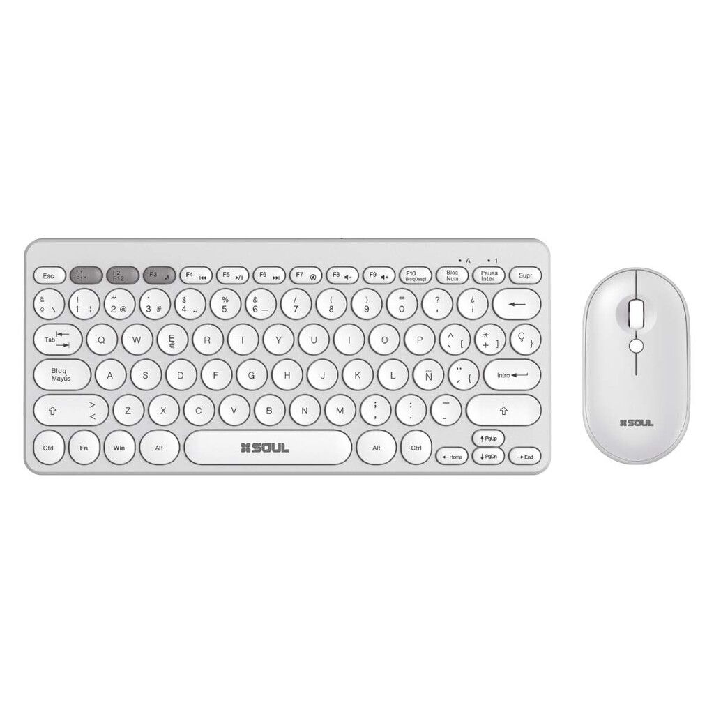 Kit Teclado 80% + Mouse SOUL Office CW200 Blanco