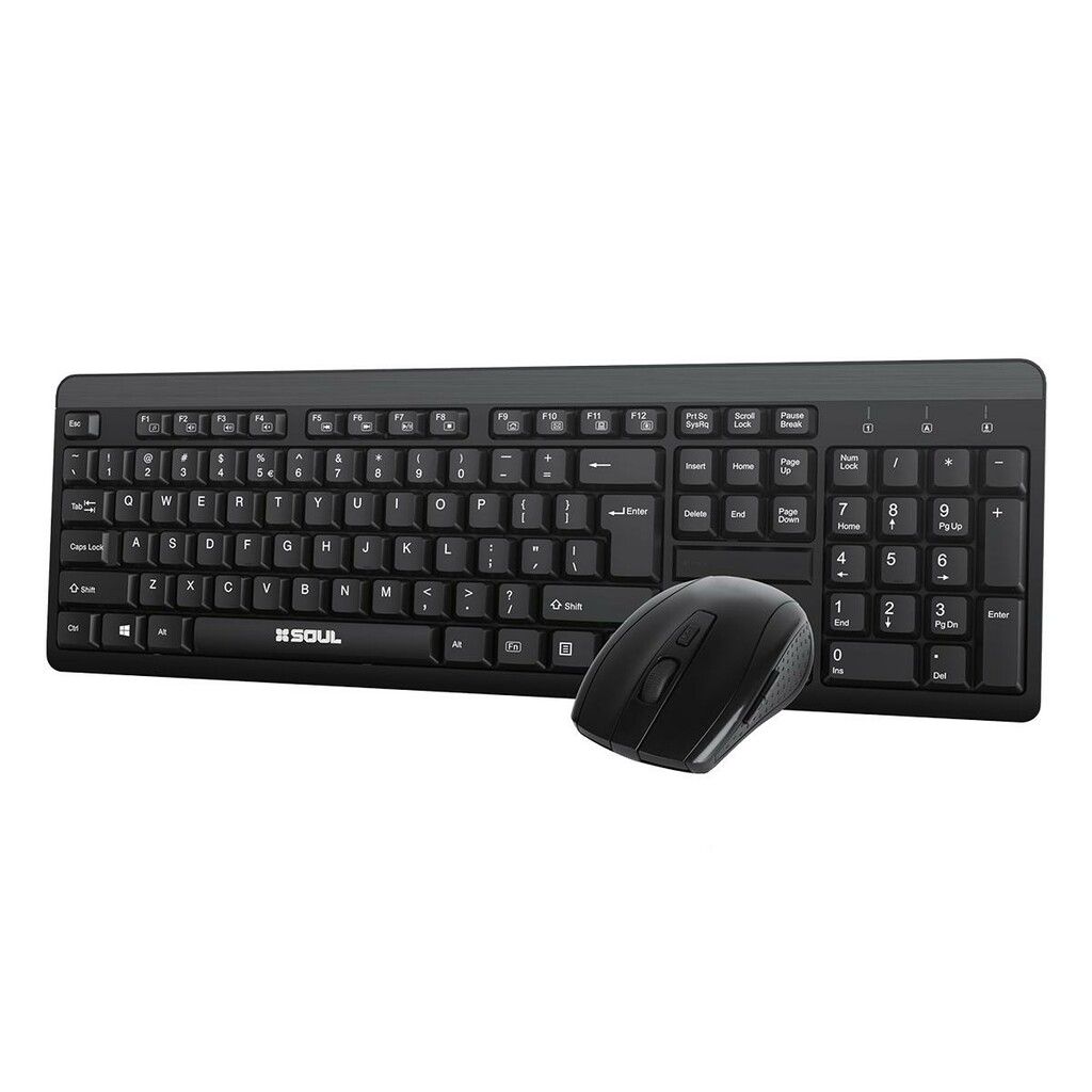Kit Teclado + Mouse Inalambrico SOUL Office C100 Negro