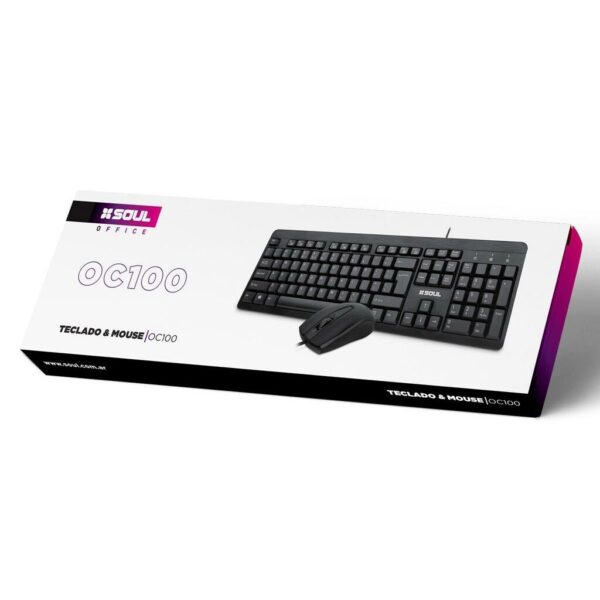 Kit Teclado + Mouse Inalambrico SOUL Office C100 Negro