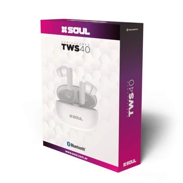 Auricular Bluetooth 5.2 TWS40 in Air Con Base Negro SOUL