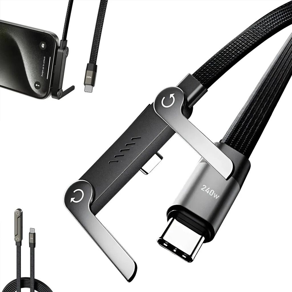 Cable Usb-c 240w Carga Rápida Con Soporte Plegable 1.5m