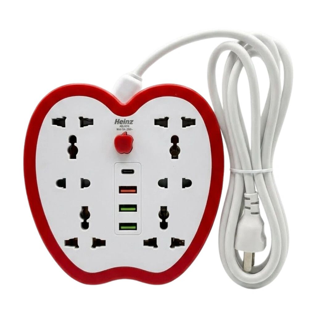 Zapatilla Manzana 4 tomas + 2 tomas + USB + TC Cable x 1.8M Con Interruptor