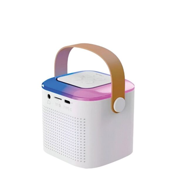 Mini parlante Karaoke Luminoso + Mic x 2 - Incluye efectos de voz divertidos. NETMAK