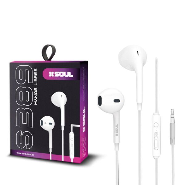 Manos Libres S389 C/ Volumen Blanco  Marca SOUL --
