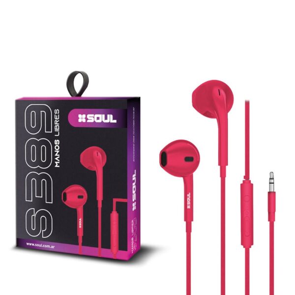 Manos Libres S389 C/ Volumen Rosa Marca SOUL --