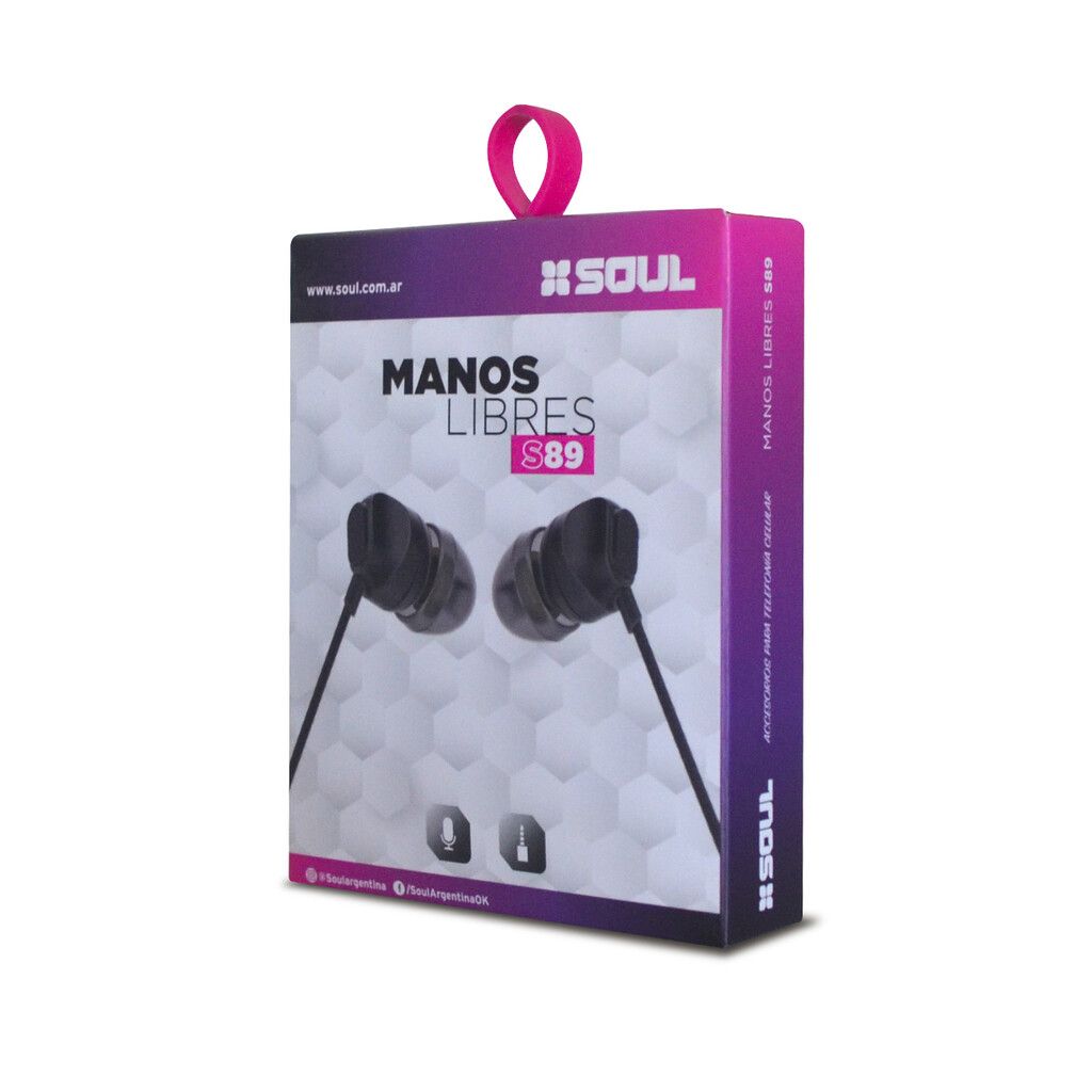 Manos Libres S89 Tipo ''C'' C/ Volumen Cable Anti Enriedo Marca SOUL