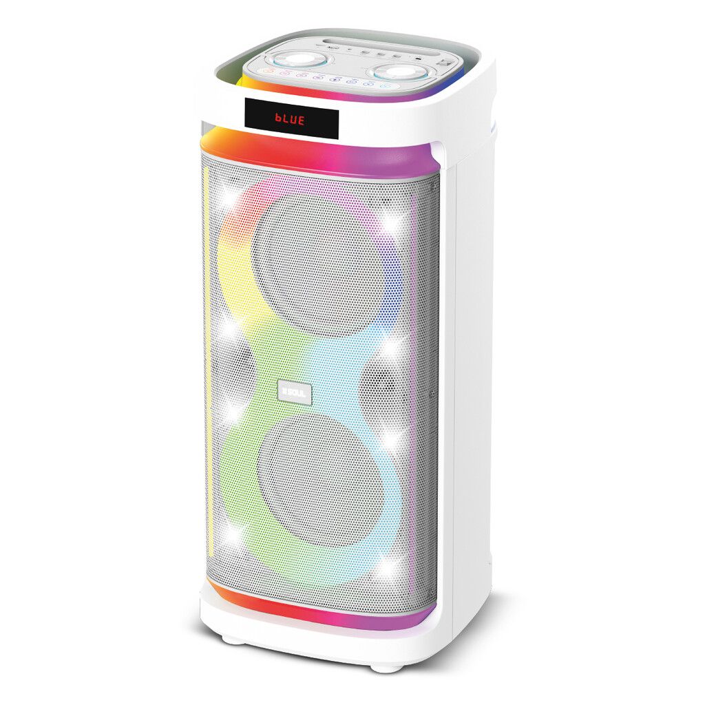 Parlante Soul BLANCO - SUPER SOUND - XL1500  - 60W  8'X2 Luz Led / Btt / Usb / Msd / Radio --