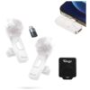 Ringo Mic Doble con cubreviento con ficha C + adaptador Lighting - x 1 (Blanco)
