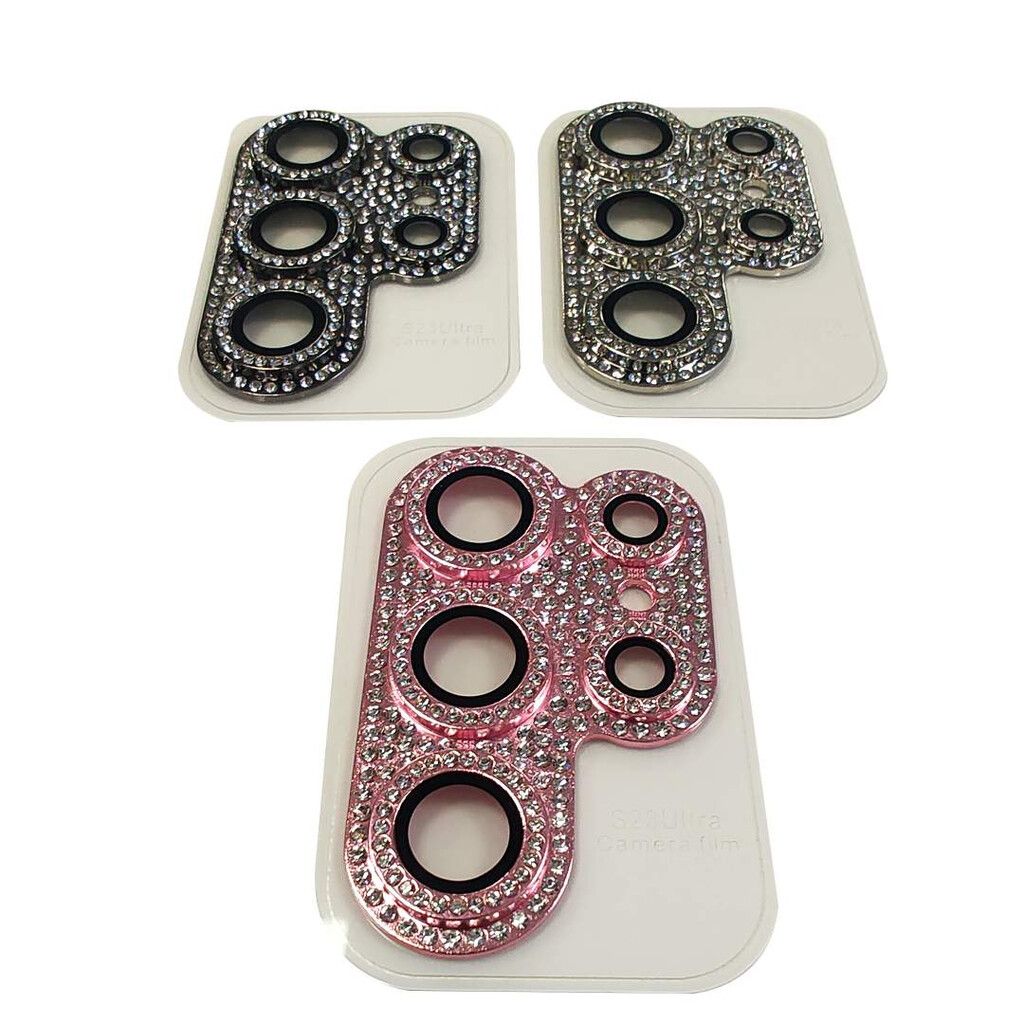 Protector Camara Diamante Completo iPhone 15 Pro / 15 Pro Max Negro