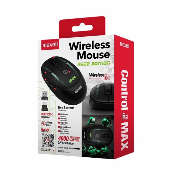 Mouse Inalambrico USB-C 5 Botones - MAXELL 4000 DPI Mouse Inalambrico USB-C 5 Botones - MAXELL 4000 DPI