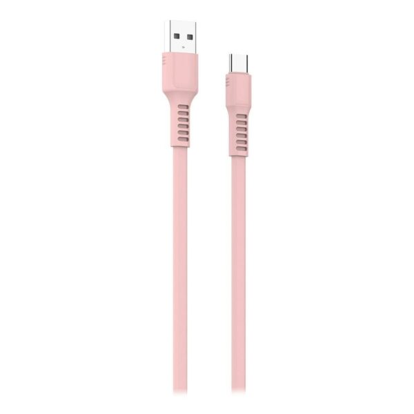 Cable USB Flat 3.1A 1.2M Type-C Soul Rosa