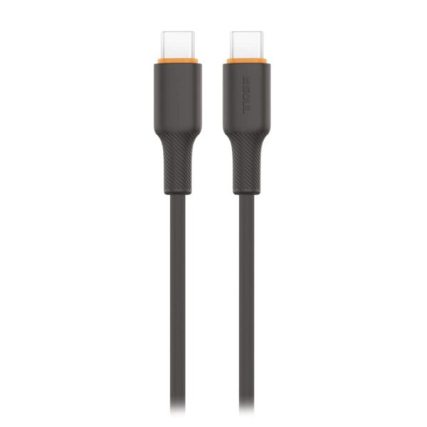 Cable USB Silicone Type-C a Type-C 60w 1.5M Soul Negro