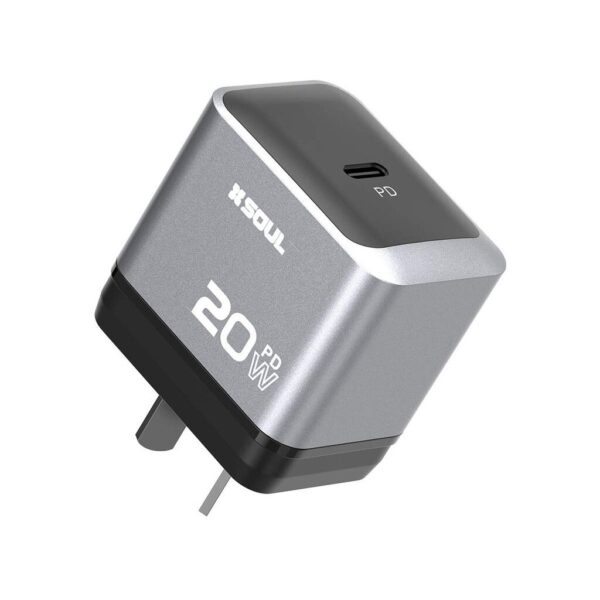 Cargador Viajero Silver PD 20W TYPE-C a TYPE-C --