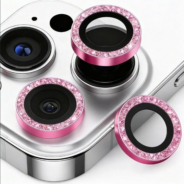 Protector Camara Diamante iPhone 17 Rosa
