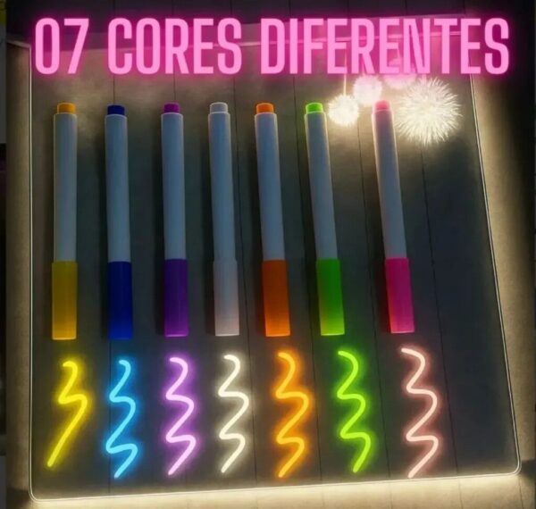 Pizarra Mágica Acrílica Led Usb Luminosa Con Marcadores