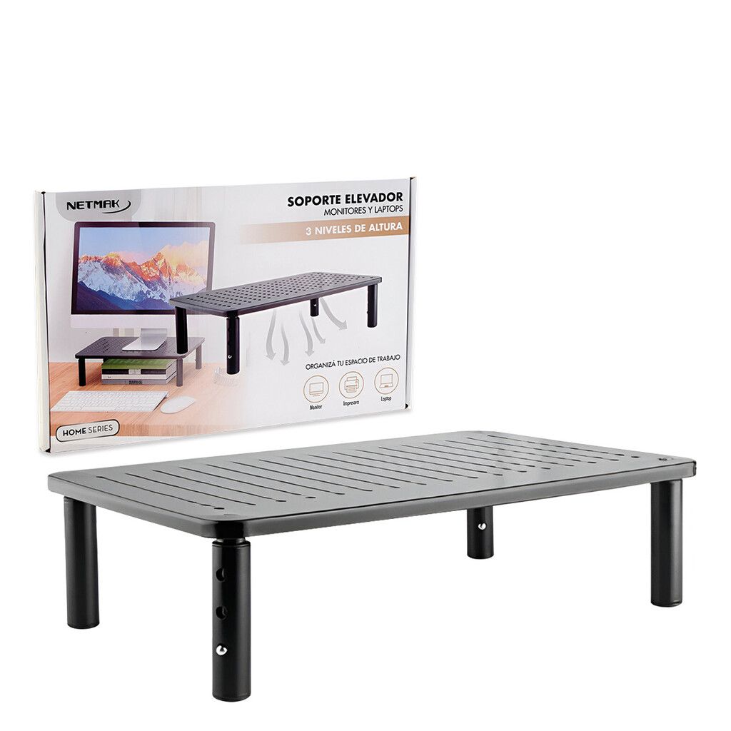 Soporte elevador Monitor / Laptop  Metalico - Altura regulable