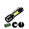 Linterna Tactica LED Negra con Zoom y Estuche -- Recargable