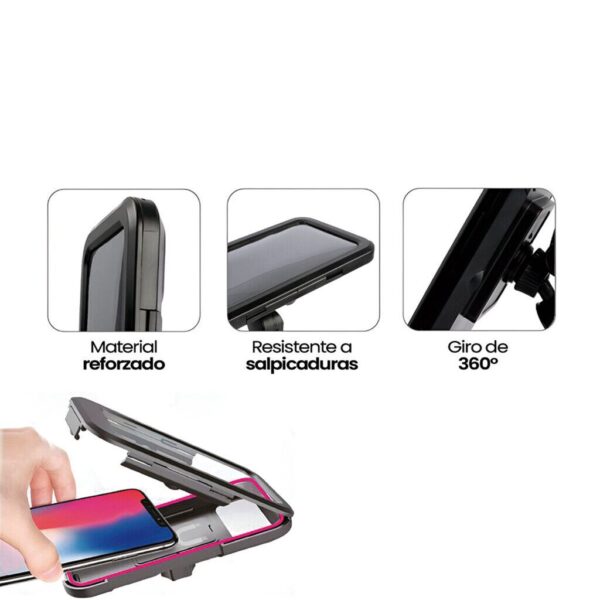 Soporte Impermeable Tactil Bici / Moto 19x10 Cm 360° - Q800 Soporte Impermeable Tactil Bici / Moto 19x10 Cm 360° - Q800