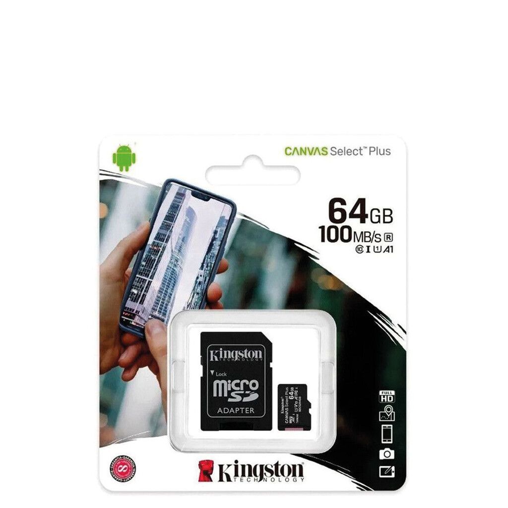 Memoria Micro Sd Kingston 64Gb C10 Canvas Select 100Mb p/seg Original