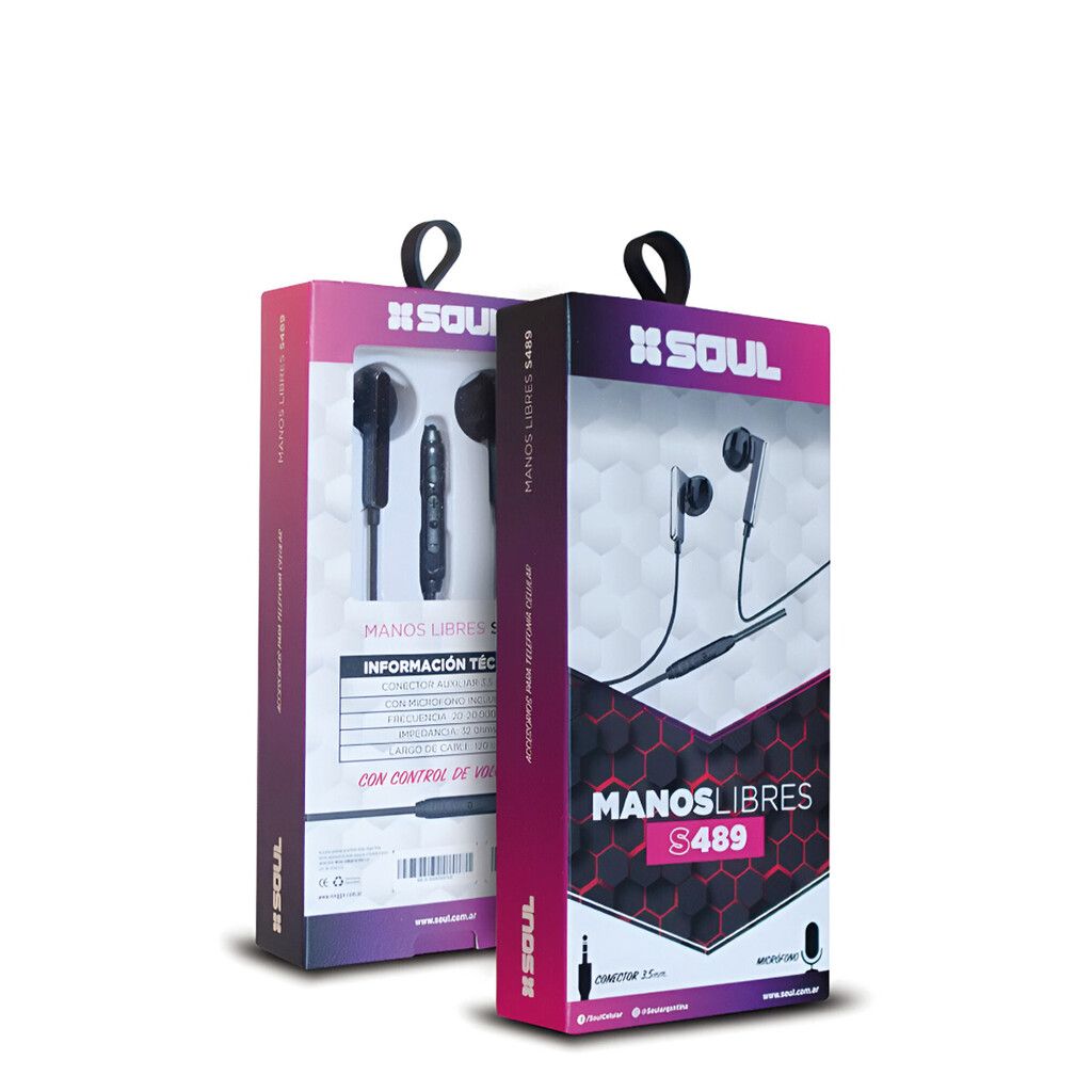 Manos Libres S489 C/ Volumen Etilo Rigido Marca SOUL