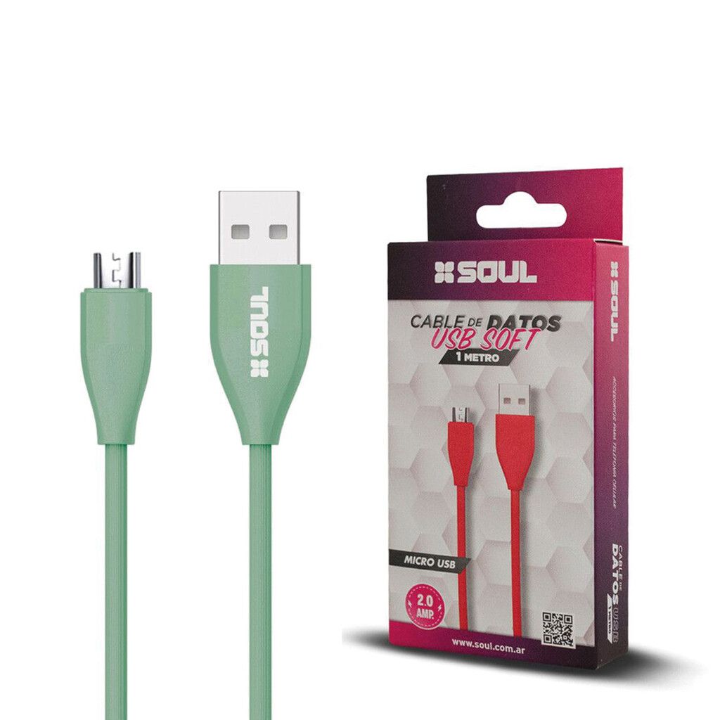 Cable Carga Rapida Micro Usb 1M 2A SOFT Marca SOUL