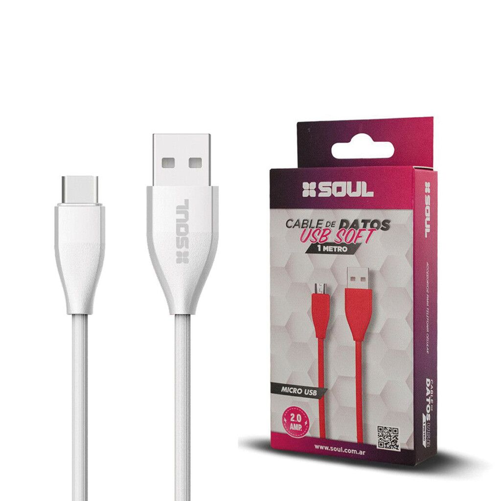 Cable Carga Rapida Tipo C 1M 2A SOFT Marca SOUL