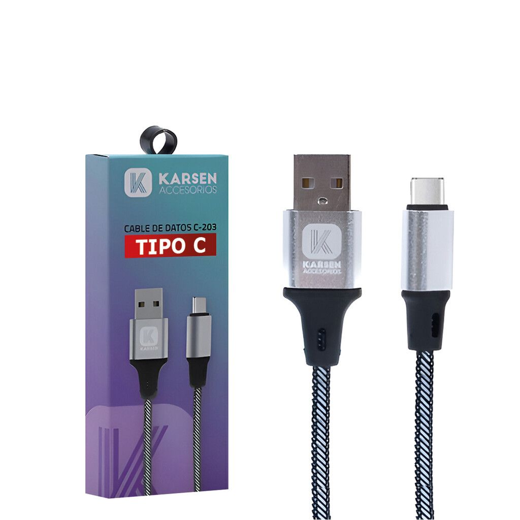 Cable Carga Rapida BOX Tipo ''C'' 1M 2.4A Marca Karsen