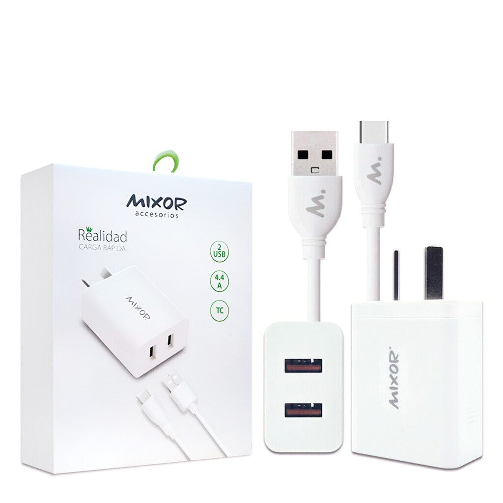 Cargador Rapido 4.4A TC 2USB + Cable MIXOR
