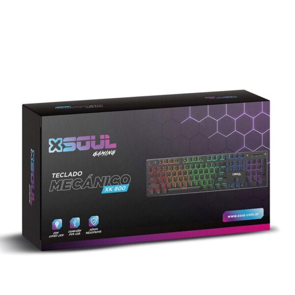 Teclado Gamer Mecanico RGB  Marca Soul XK800