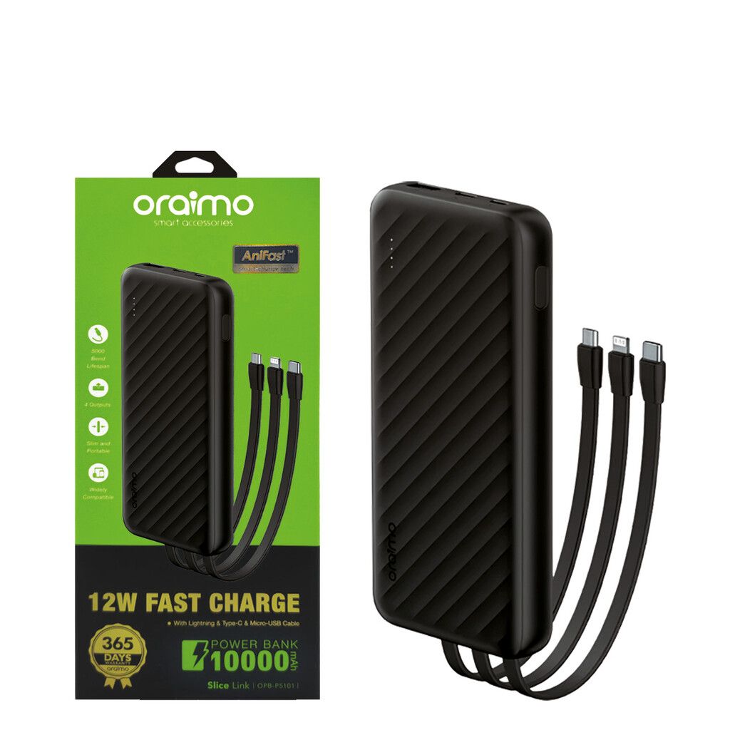 Power Bank Multi Punta con capacidad de 10000mAh (37Wh).