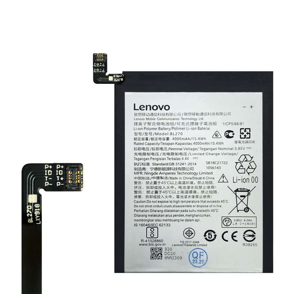 Batería Moto G6 PLAY/E5/LENOVO K6 PLUS (BL270) Rep. ORIGINAL Calidad MAXIMA ---