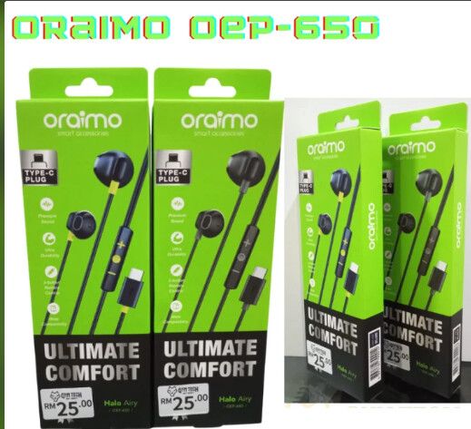 Auricular Half-In-Ear. Conector USB-C. Tamaño del cable 1.2m.. ORAIMO