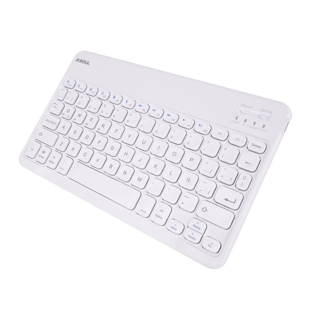 Teclado BT Slim AN/AP/WIN 24.5x15x0.6 cm *Blanco* SOUL
