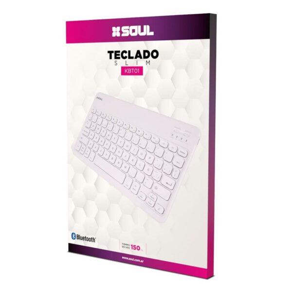 Teclado BT Slim AN/AP/WIN 24.5x15x0.6 cm *Blanco* SOUL
