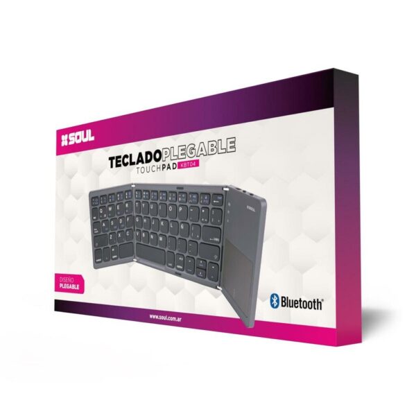 Teclado BT Plegable c/Touchpad AN/IO/WIN/MC 30x9.5 *Negro* SOUL