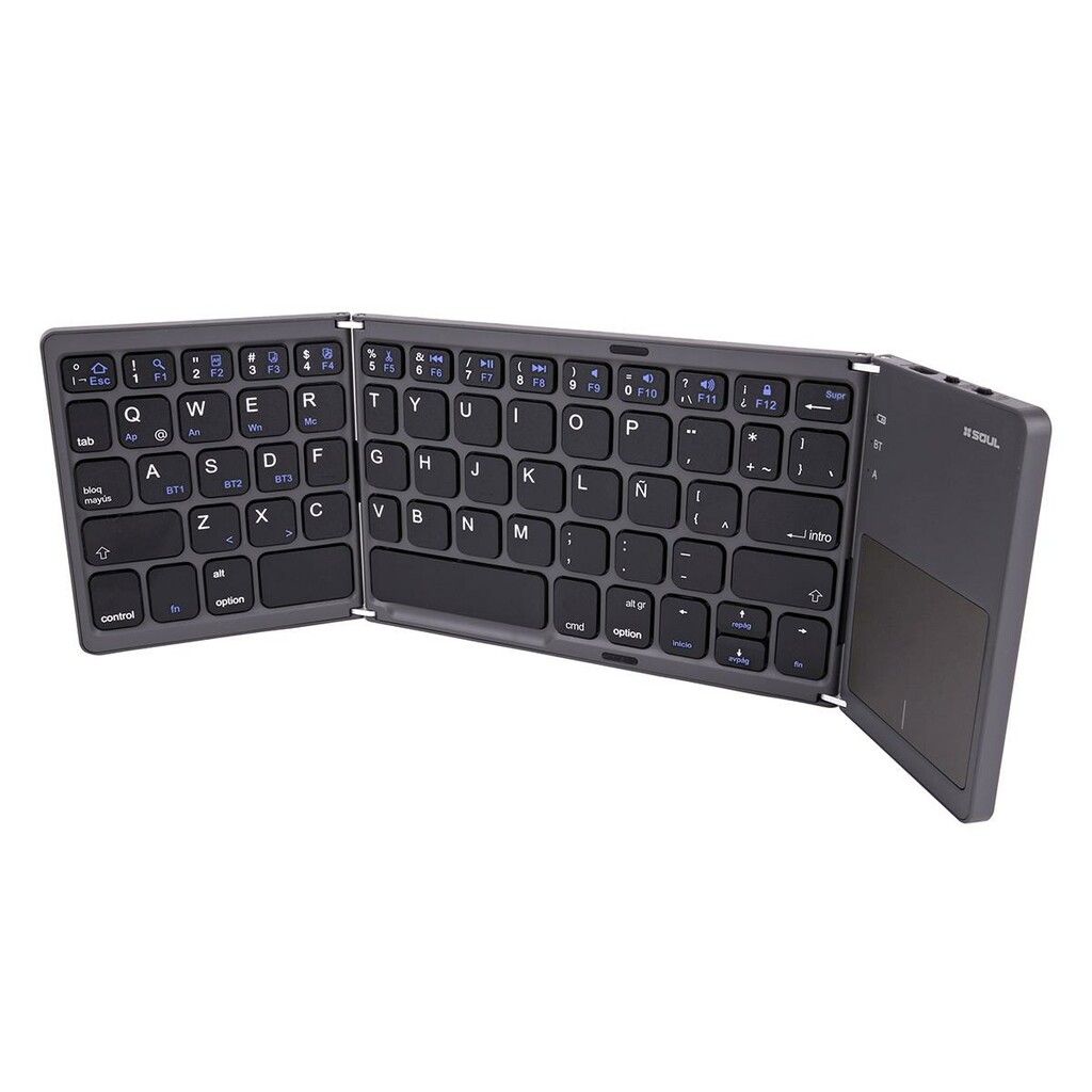 Teclado BT Plegable c/Touchpad AN/IO/WIN/MC 30x9.5 *Negro* SOUL