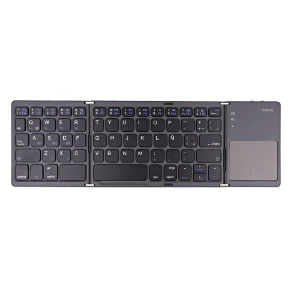 Teclado BT Plegable c/Touchpad AN/IO/WIN/MC 30x9.5 *Negro* SOUL