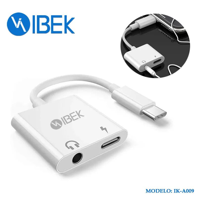 Adaptador Tipo-C a 3.5 mm + Tipo-C IBEK Adaptador Tipo-C a 3.5 mm + Tipo-C IBEK