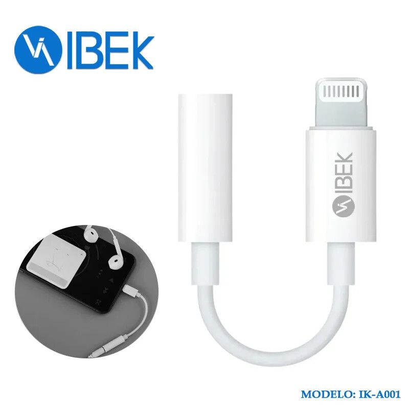 Adaptador Lightning A Audio 3.5 Rep. IBEK Adaptador Lightning A Audio 3.5 Rep. IBEK