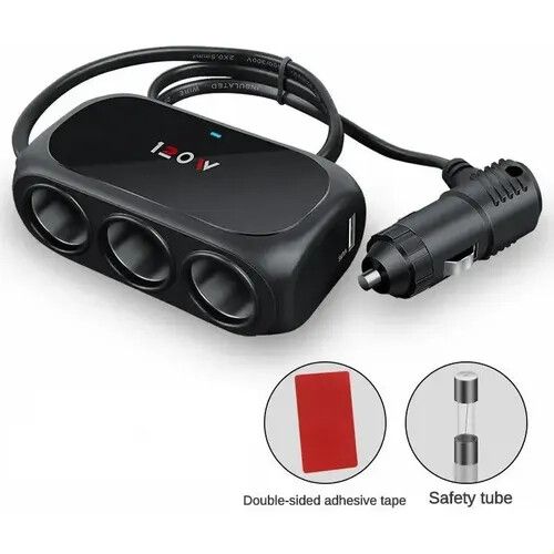Encendedor De Cigarrillos De Coche Con Triple Conector D-23